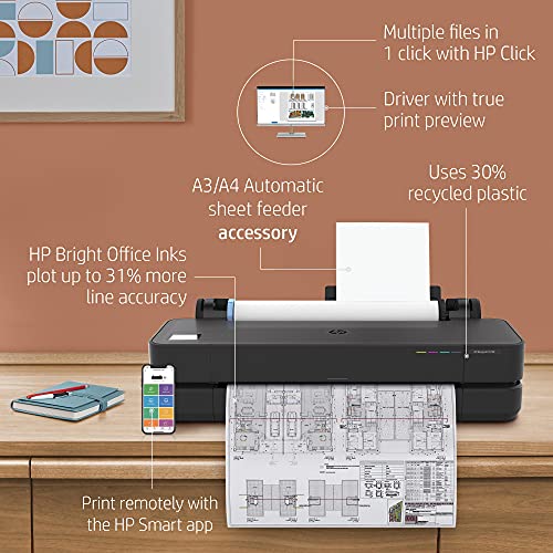 - HP DesignJet T230 Large Format Plotter Printer 24in up to A1 | Mobile Printing | Wi-Fi | Gigabit Ethernet | Hi-Speed USB 2.0 -
