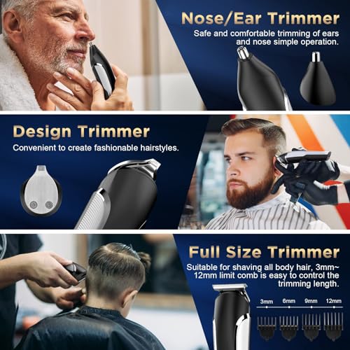 - Vexloria Beard Trimmer Men, Hair Clippers Men, All-in-One Men's Grooming Kit -