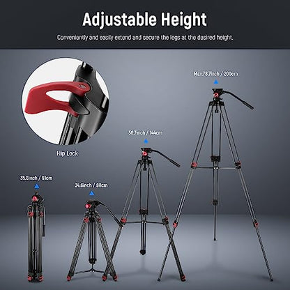 - NEEWER 79"/200cm Video Tripod | Heavy Duty Aluminum Alloy Camera Tripod Stand -