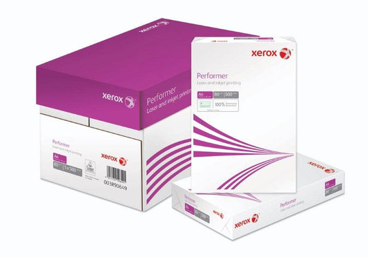 - Xerox Performer Multifunction Paper, 80gsm, A4, 1 Carton, 5 Reams, 2500 Sheets, 5 Reams per Carton