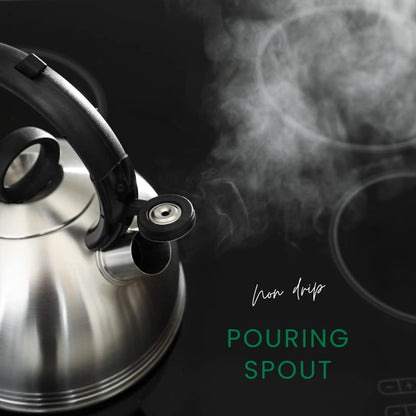 - Premium Stainless Steel Whistling Kettle | 10 Colors | Stove top | Non-Drip Pouring Spout  -