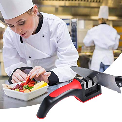 - Wellehomi Knife Sharpener, Premium Two Stages Manual Sharpener