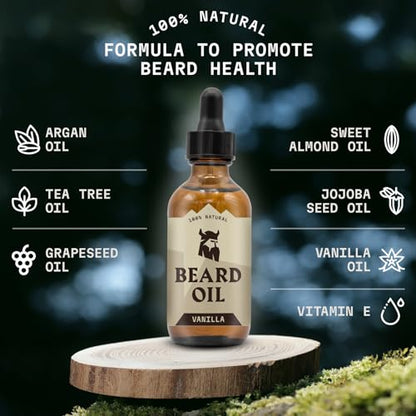 - Striking Vikings Beard Oil for Men | Natural Organic Formula with Tea Tree -