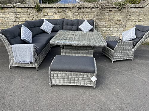 chelsea home and leisure ltd Rattan Garden Furniture Corner Sofa Set Premium Edition