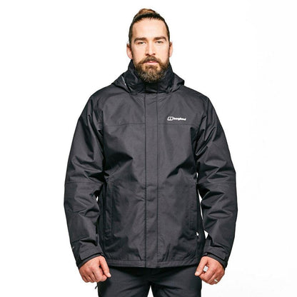Berghaus Men's RG Alpha 3-in-1 Waterproof Jacket with Removable Fleece, Extra Comfort, Lightweight Coat, Black, L