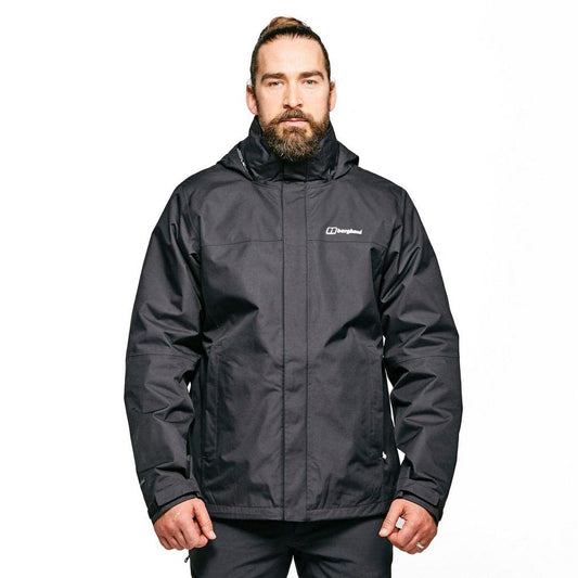 Berghaus Men's RG Alpha 3-in-1 Waterproof Jacket with Removable Fleece, Extra Comfort, Lightweight Coat, Black, L