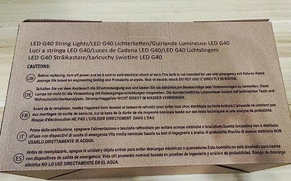 - Yuusei Festoon Lights Outdoor 150Ft, LED Outdoor Mains Powered Waterproof Garden Lights with 75+2 Shatterproof Plastic G40 Bulbs