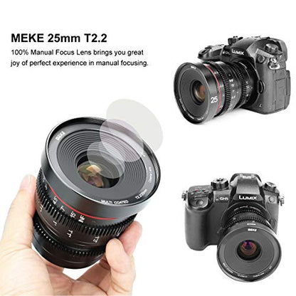 - Meike 25mm T2.2 Manual Focus Prime Mini Cinema Lens -