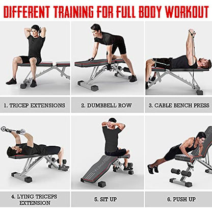 - YOLEO Weight Bench, 660LBS Adjustable/Foldable Strength Training Bench, Utility Incline/Decline Bench