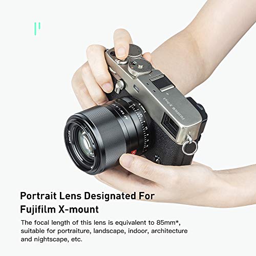 - VILTROX AF 56mm f1.4 XF Prime Portrait Lens for Fuji X Mount Cameras X-E4 X-H1 X-S10 X-T4 X-Pro3 X-T200(STM, Auto Focus, APS-C), Black -