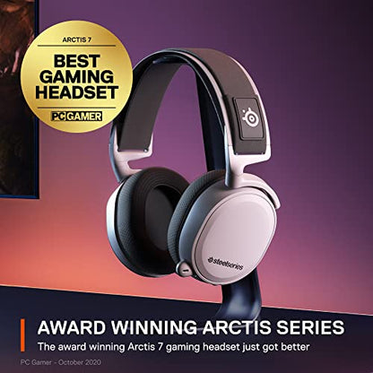 - SteelSeries Arctis 7+ Wireless Gaming Headset | Lossless 2.4 GHz | Sonar 7.1 Virtual Surround Sound | 30 Hour Battery Life | PC, PS5, PS4, Mac, Android and Switch | White -