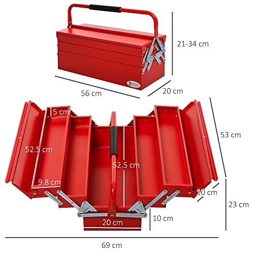 - DURHAND Metal Tool Box | 3 Tier | 5 Tray | Professional Portable Storage Cabinet -