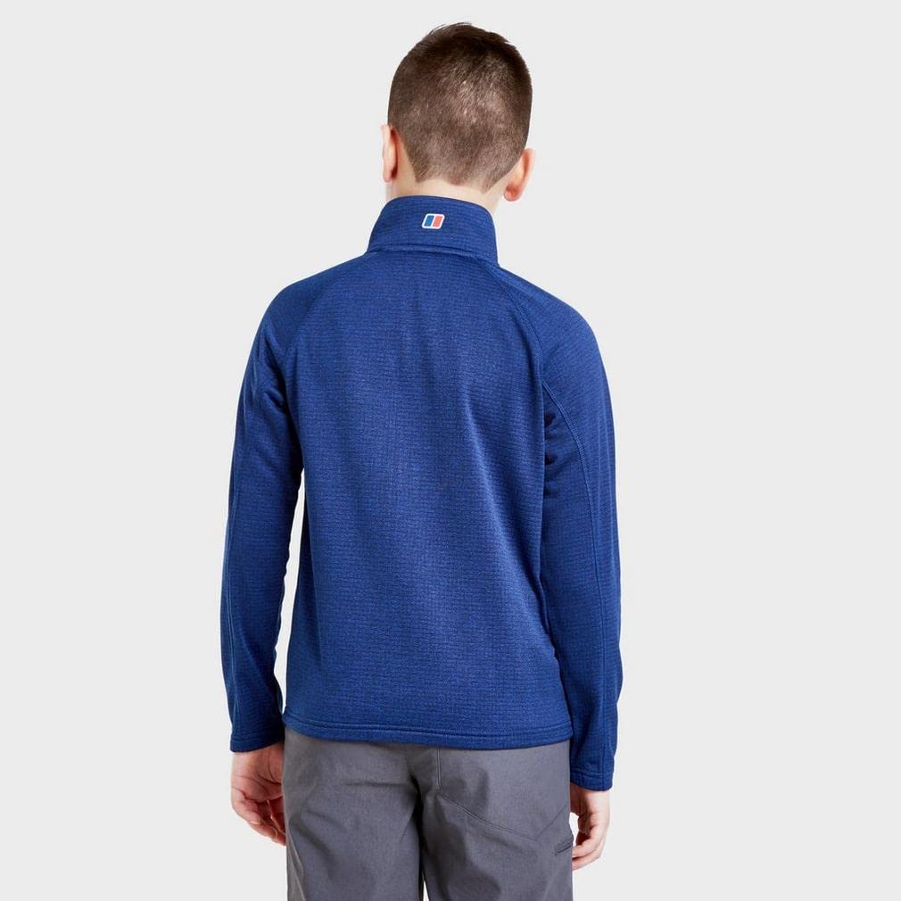 Berghaus Grid Kids' Fleece Top with Half-zip Fastening, Kids' Midlayer Fleece, Kids' Hiking & Outdoor Recreation (13 Years, Blue)