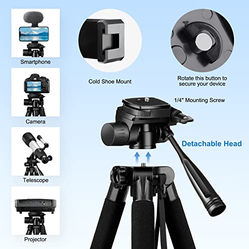 - JOILCAN Camera Tripod For Canon Nikon Sony | 65" | Aluminum Alloy Tripod Stand -
