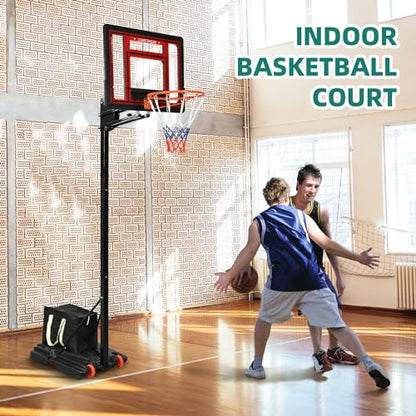 - YITAHOME Basketball Backboard Hoop Net Set, 105-260CM Height Adjustable Basketball Stand with Wheels