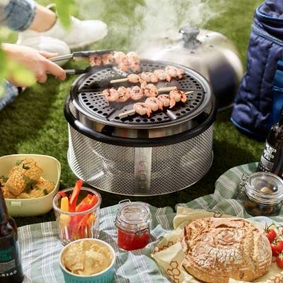 Cobb Premier Charcoal Barbecue Grill and 6 Cobblestones Bundle