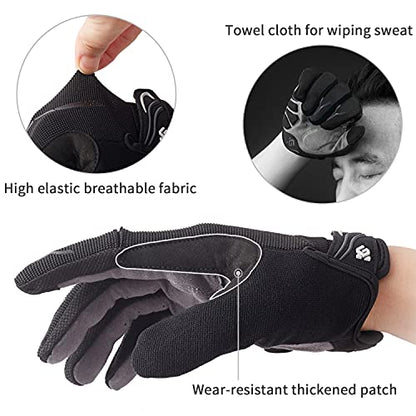 - I Kua Fly Cycling Gloves | Full Finger Mountain Bike Gloves | Gel Padded Touchscreen MTB Gloves for Men -