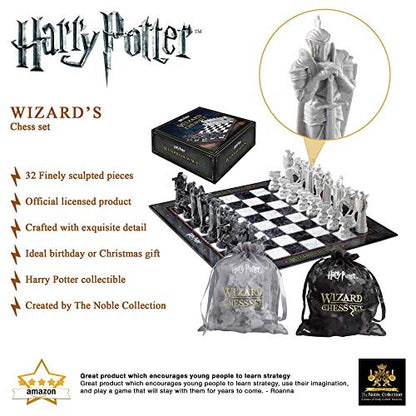 - The Noble Collection | Harry Potter Wizard Chess Set | Includes Chess Piece Storage Bags -