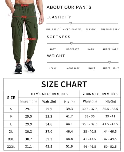 - Libin Men's Lightweight Joggers | Quick Dry Cargo Hiking Trousers -