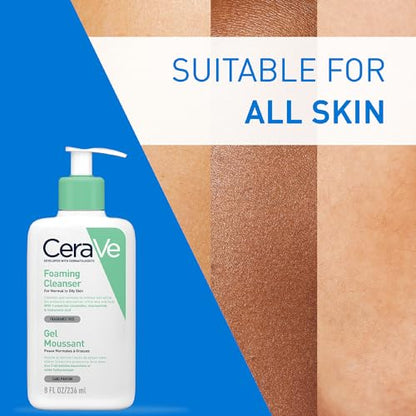 CeraVe Foaming Cleanser for Normal to Oily Skin 236ml with Niacinamide and 3 Essential Ceramides