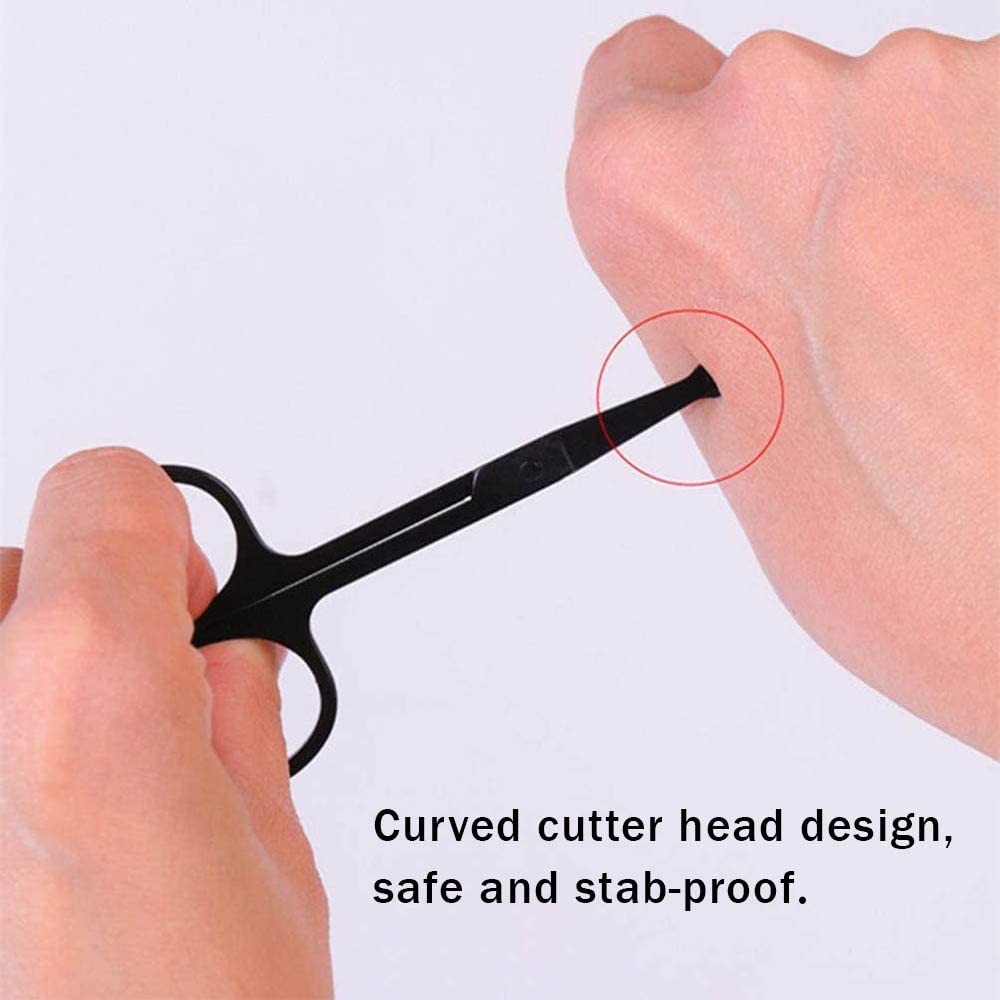 - Stainless Steel Nose Hair Scissors for Trimming Facial Hair | Ear Hair | Eyebrow | Black -