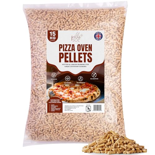 - Pelle & Sol 15kg Wood Pellets | Premium Fuel for Pizza Ovens & Grills | Bagged for Easy Storage & Handling -