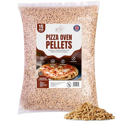 - Pelle & Sol 15kg Wood Pellets | Premium Fuel for Pizza Ovens & Grills | Bagged for Easy Storage & Handling -