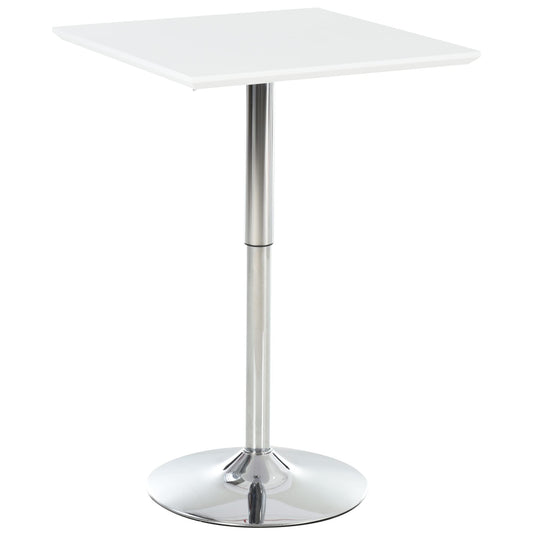 - HOMCOM Square Height Adjustable Bar Table Counter Pub Desk | With Metal Base For Home Bar -