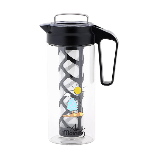 Any Morning Cold Brew Coffee Maker, Ice Coffee Brewer Jug & Ice Tea Brewer For Coffee Lovers, 1300 Ml BPA-Free Borosilicate Glass Infuser Carafe, Cold Brew Pitcher with Mesh Filter, 44 oz