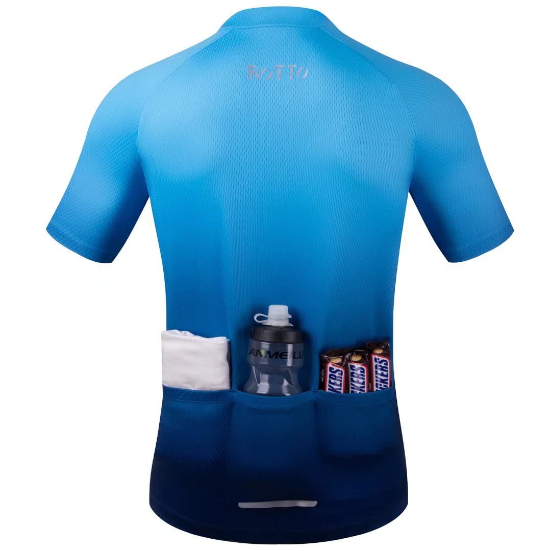 - ROTTO Cycling Jersey | Mens Short Sleeve Cycle Top | Bike Shirt -