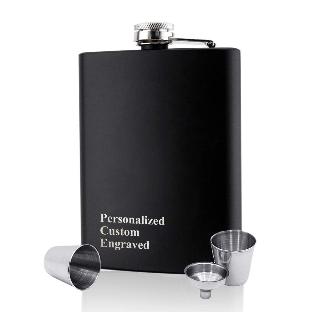 - EDSG Personalised Hip Flask | Engraved Whisky Flask 6oz Pocket Flask | Custom Gift for Best Man Fathers Day Wedding | Gift for Dad Daddy Father Grandpa Granddad Hand Finished in UK (Any Text)