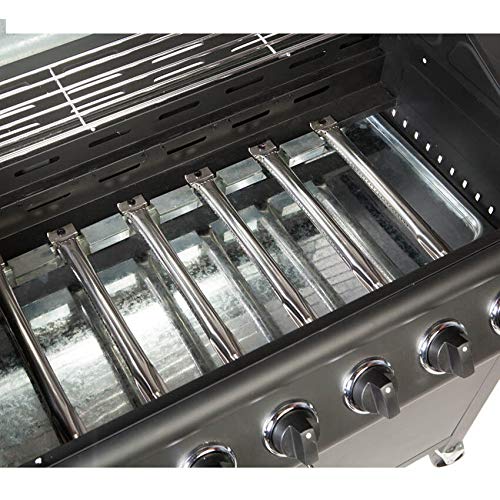 CosmoGrill Pro Deluxe 7 Gas Burner 6+1 Barbecue Grill, Stainless-Steel Warming Rack, Side-Burner, Built-in Temperature Gauge for Home Garden Party Outdoor Cooking (93416)