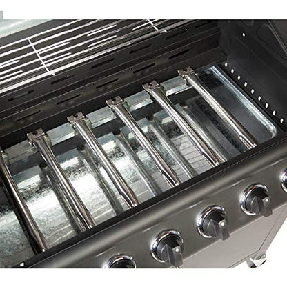 CosmoGrill Pro Deluxe 7 Gas Burner 6+1 Barbecue Grill, Stainless-Steel Warming Rack, Side-Burner, Built-in Temperature Gauge for Home Garden Party Outdoor Cooking (93416)