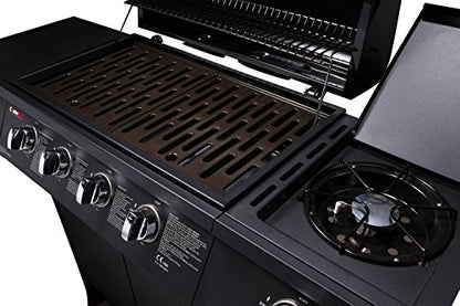 CosmoGrill Original 5 Gas Burner 4+1 Garden Grill, Steel Warming Rack, Side-Burner, Storage & Built-in Temperature Gauge for Home Garden Party Outdoor Cooking
