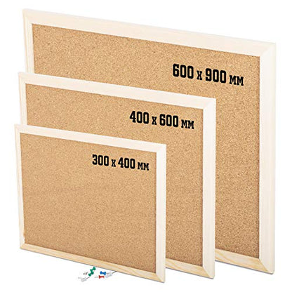 - KAV - Cork Notice Board | Office Memo Board | 6 Push Pins -