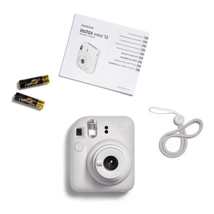 - Fujifilm Instax Mini 12 Instant Camera | 40 Shot Film Pack | Clay White -