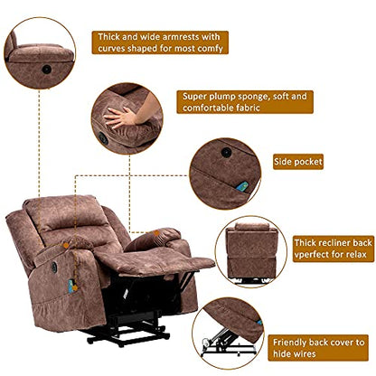 - Newly Upgraded Electric Lift Recliner Chair | USB Port and Padded Seat -