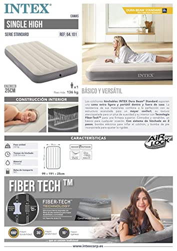 - Intex Dura-Beam Series Single High Airbed -