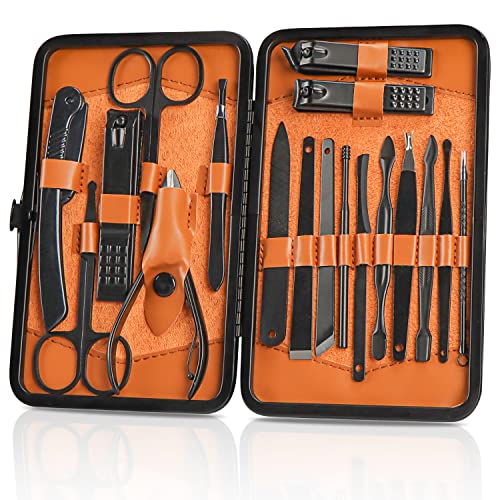 - OWill Manicure Set | 18pcs Nail Clippers Pedicure Kit | Nail Care Kit -