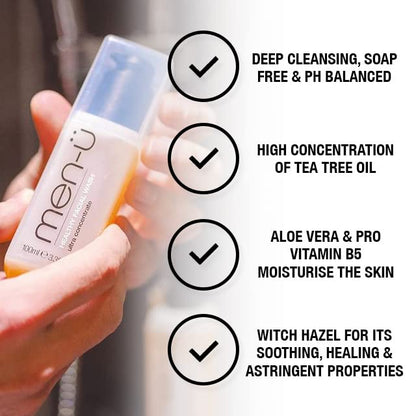 - men-ü HEALTHY FACIAL WASH 100ml | for up to 265 washes | Ultra-Concentrate Healthy Face Cleanser -