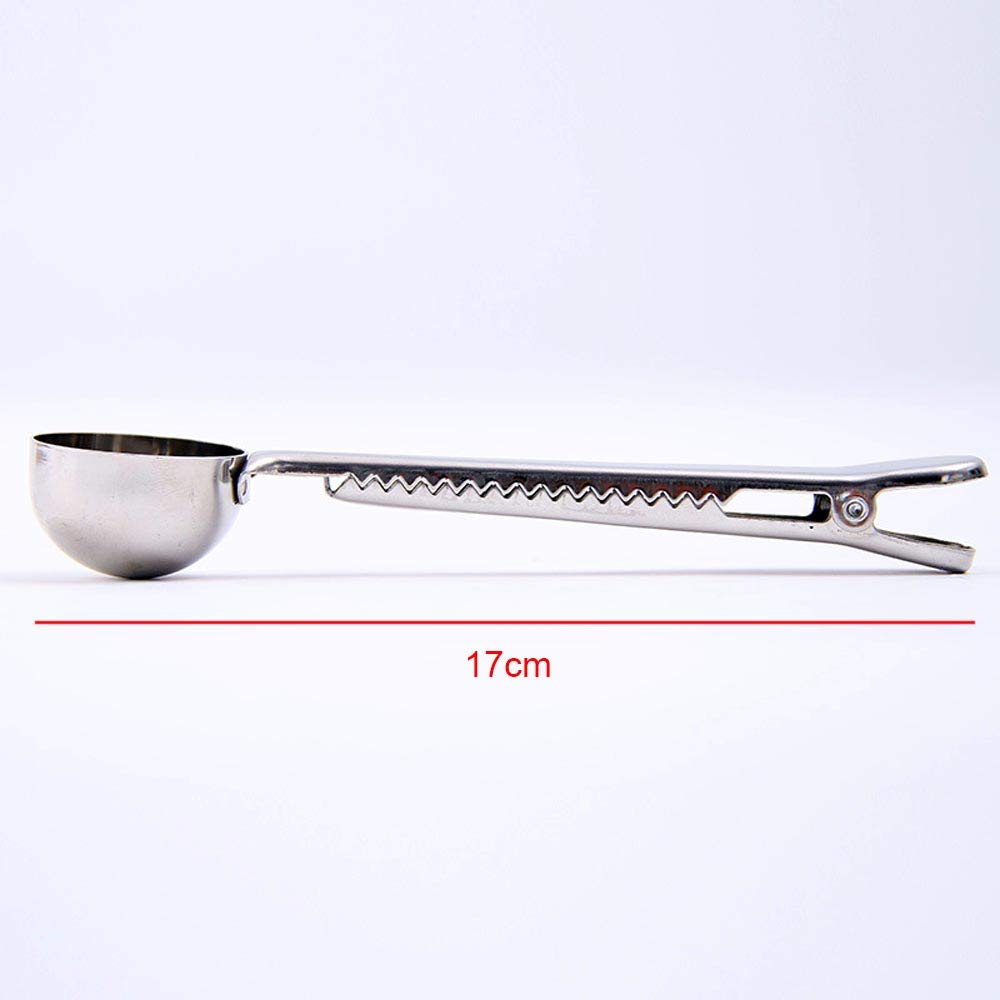 7Inch Coffee Scoop with Bag Clip,Coffee Spoon Measuring,for Ground Coffee and Beans,Stainless Steel