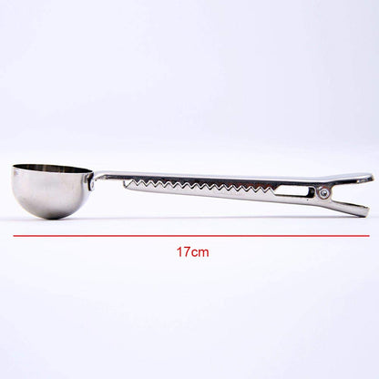 7Inch Coffee Scoop with Bag Clip,Coffee Spoon Measuring,for Ground Coffee and Beans,Stainless Steel