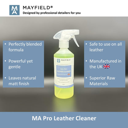 Car Leather Cleaner – 500ml - Effective, Gentle, Matt Finish, Blended Formula, Perforated, Cracked, Stitching…