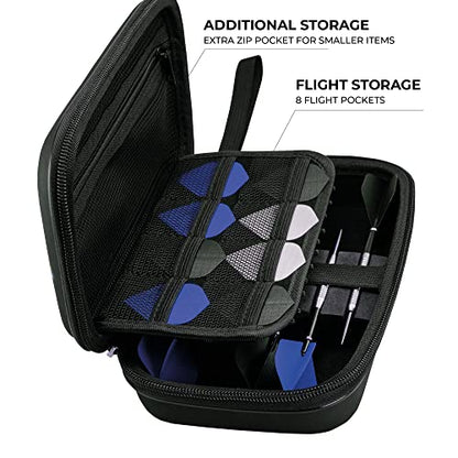Bullseye Darts EVA Dart Case | Designed for 2 Sets of Steel & Soft Tip Darts and Accessories (W459)