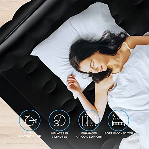 - Get Fit Air Bed With Built In Electric Pump | Premium Double Airbed | Quick Blow Up Bed -
