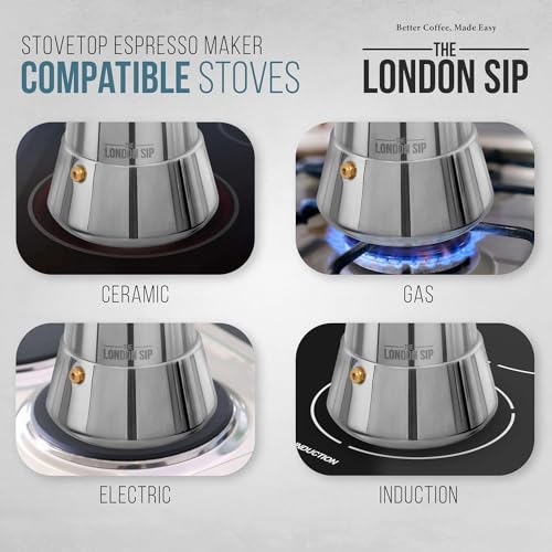 - The London Sip Moka Pot | Stovetop Coffee Maker | Italian Style Espresso Maker -