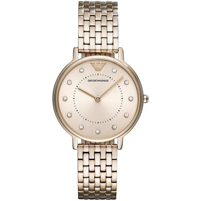 - Emporio Armani Watch for Women | Two Hand Movement | 32 mm Pink Stainless Steel Case with a Stainless Steel Strap | AR11062 -