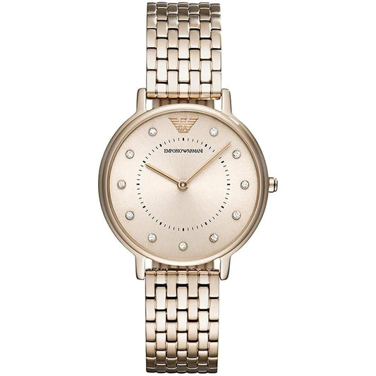 - Emporio Armani Watch for Women | Two Hand Movement | 32 mm Pink Stainless Steel Case with a Stainless Steel Strap | AR11062 -
