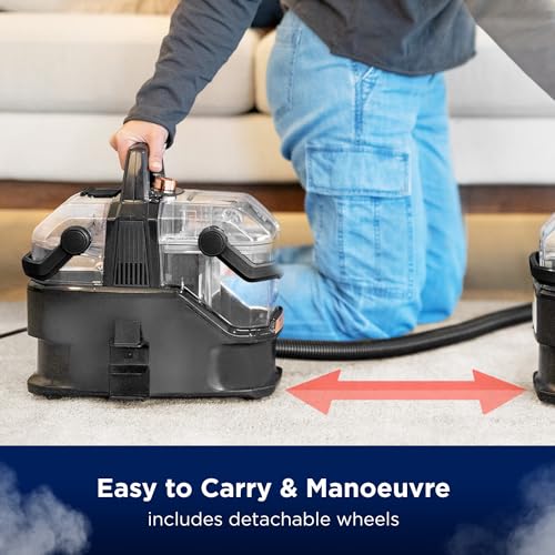 BISSELL® SpotClean® HydroSteam™ | 1000W Portable Spot Cleaner | Lift the toughest stains with HydroSteam™ Technology | Easy Self Cleaning Tool | Clean Carpets, Upholstery & Car | 3689E | Black/Copper