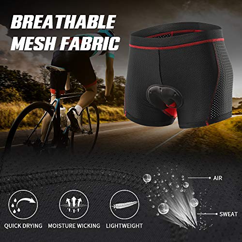 - Lixada Men's Cycling Undershorts | 3D Padded Breathable Mesh | Biking Underwear Shorts -